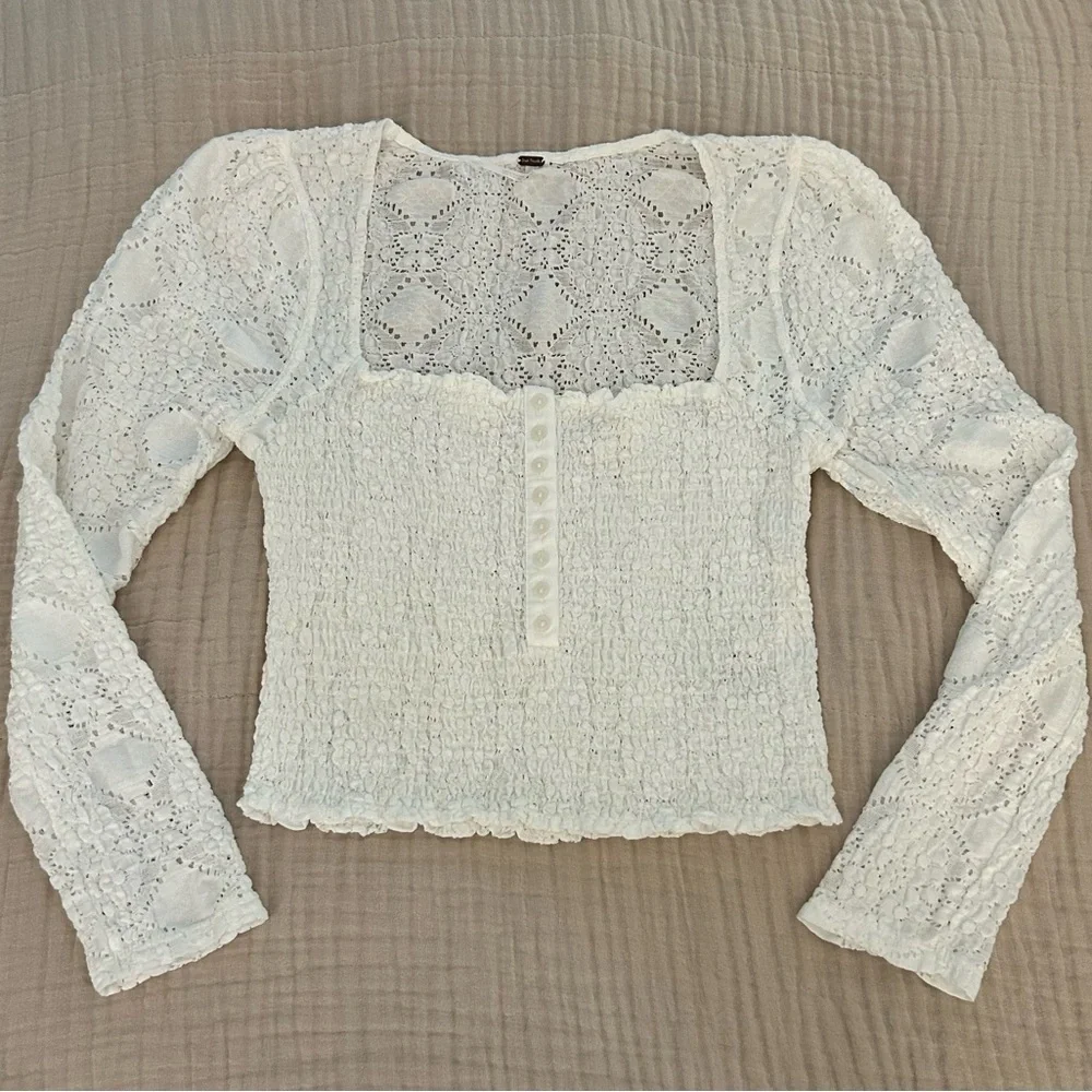 Free People corset, smocked top size large - Picture 7 of 10